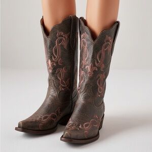 Tanner Mark Crackelado Honey Western Cowboy Boots women’s sz 7.5 brown leather